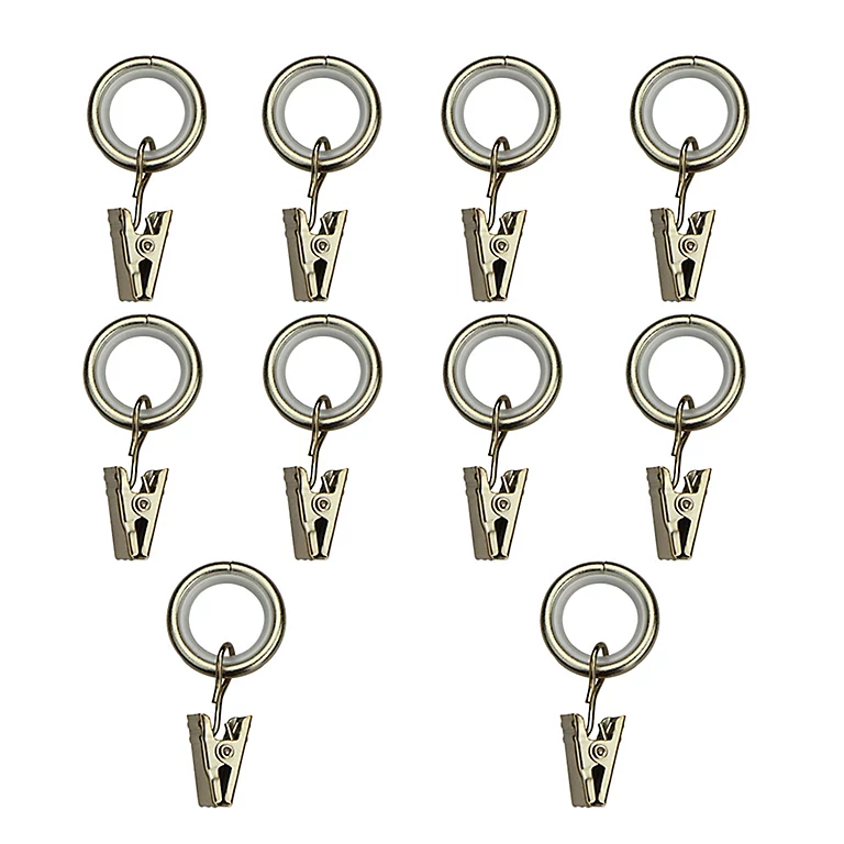 Castorama 10 Anneaux Clip Pour Barre à Rideau Nisis GoodHome ⌀10mm Doré 3 Castorama 10 Anneaux Clip Pour Barre à Rideau Nisis GoodHome ⌀10mm Doré