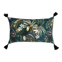 Castorama Coussin Amazonia à Pompons Deco&Co Multicouleur L.50 X L.30 Cm