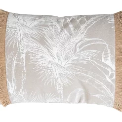 Castorama Coussin Banana Deco&Co Blanc Et Beige L.50 X L.30 Cm