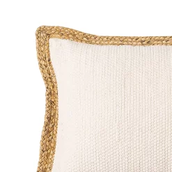 Coussin Chindi Deko & Co Blanc Et Jute L.60 X L.60 Cm