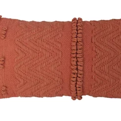 Castorama Coussin Chindi Tissé Avec 10 Pompons Terracotta 30 X 50 Cm