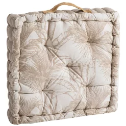 Castorama Coussin De Sol Banana Deco&Co Blanc Et Beige L.45 X L.45 Cm