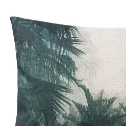 Deko & Co Coussin Imprimé Luxor Vert Et Blanc L.50 X L.30 Cm