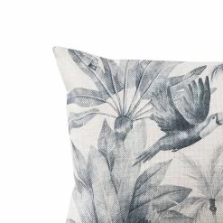 Coussin Imprimé Vintage Zebulon Deko & Co Noir Et Beige L.50 X L.30 Cm