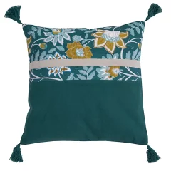 Castorama Coussin Indiana à Pompons Deco&Co Vert Pin L.40 X L.40 Cm
