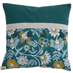 Castorama Coussin Indiana à Pompons Deco&Co Vert Pin L.50 X L.50 Cm