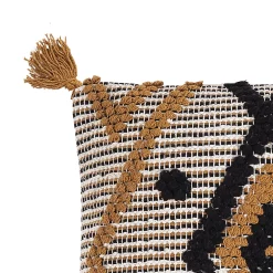 Coussin Nomad Deko & Co Ocre Et Noir L.45 X L.45 X Ep.4cm