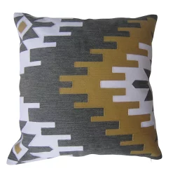 Castorama Coussin Suming 45x45 Cm Avec Broderies Géométriques Jaune Moutarde