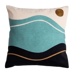 Deko & Co Coussin Waves Deco&Co Bleu L.45 X L.45 X Ep.3cm