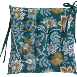 Castorama Galette De Chaise Indiana Vert Pin Bleu Deco&Co L.40 X L.40 X Ep.8 Cm