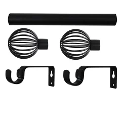 Castorama Kit De Tringle à Rideau Extensible Embout Cage Araxos GoodHome 120/210 Cm, Ø16/19 Mm Noir