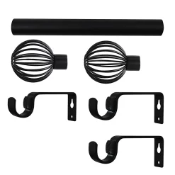 Castorama Kit De Tringle à Rideau Extensible Embout Cage Araxos GoodHome 200/330 Cm, Ø16/19 Mm Noir