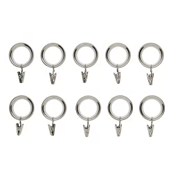 Castorama Lot 10 Anneaux Clip Pour Barre à Rideau Olympe GoodHome Métal Chromé Gris Ø19 Cm