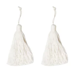 Castorama Lot 2 Pompons De Clés à Franges Blanc