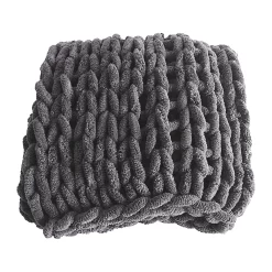 Castorama Maxi Plaid Tricot 130 X 170 Cm Gris