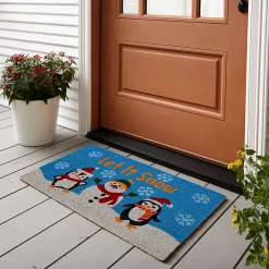 Castorama Paillasson De Noël En Fibre De Coco Naturelle Let It Snow 40 X 60 Cm GoodHome