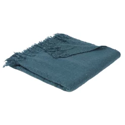 Castorama Plaid Effet Laine 130 X 150 Cm Bleu