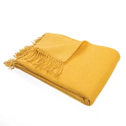 Castorama Plaid Effet Laine Shenty 12.7x18cm Ocre