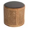 Castorama Pouf Coffre Oregon Canné Velours Deco&Co Anthracite Ø38 X H.38 Cm