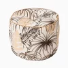 Castorama Pouf Rond Belize Deco&Co Blanc, Noir Et Jaune H.30 X L.40 Cm