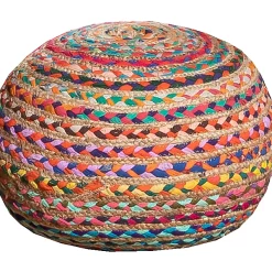 Castorama Pouf Rond Juste Multicolore Deco&Co H.40 X L.40 Cm
