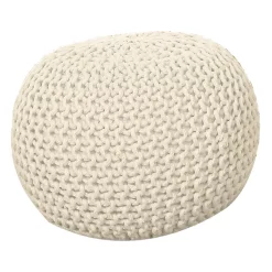 Castorama Pouf Tressé 45 X 30 Cm écru