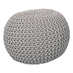 Castorama Pouf Tressé 45 X 30 Cm Gris Clair