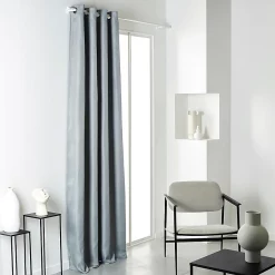 Castorama Rideau Occultant Thermique Chambray Acier L.240 X L.140 Cm