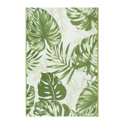 Castorama Tapis Grenada Motif Feuille 100 X 150 Cm Vert