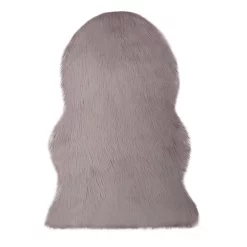 Castorama Tapis Imitation Mouton GoodHome 110 X 140 Cm Gris