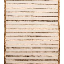 Deko & Co Tapis Jute Chindi Blanc L.180 X L.120 Cm