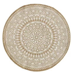 Castorama Tapis Jute Imprimé Deco&Co Blanc Naturel Ø120 Cm