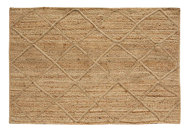 Tapis Jute Naturel Losange Deko & Co L.230 X L.160 Cm 3 Tapis Jute Naturel Losange Deko & Co L.230 X L.160 Cm