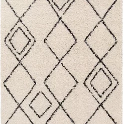 Castorama Tapis Shaggy Coltrane Motif Berbère L. 170 X L. 120 X Ep. 3 Cm Crème GoodHome