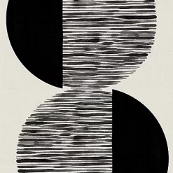 Castorama Tapis Vinyle Cercles Noir Et Blanc 49,5 X 83 Cm