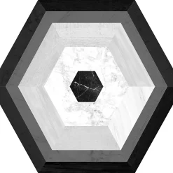 Castorama Tapis Vinyle Forme Hexagonale Motif Noir, Blanc Et Gris 99x99cm X Ep. 2mm