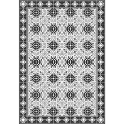 Castorama Tapis Vinyle Motif Arabesques Blanc, Noir Et Gris L.95x L.66 Cm X Ep. 2 Mm