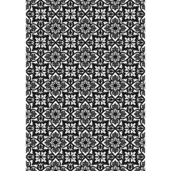 Castorama Tapis Vinyle Motif Carreaux De Ciment Et Arabesques Noires L.95 X L.66 Cm X Ep. 2 Mm