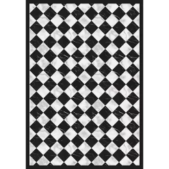 Castorama Tapis Vinyle Motif Carreaux De Marbre Noir Et Blanc L.95 X L.66 Cm X Ep. 2 Mm