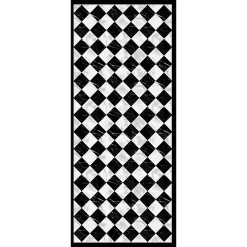 Castorama Tapis Vinyle Motif Carreaux De Marbre Noirs Et Blancs L.116 X L.49,5 Cm X Ep. 2 Mm