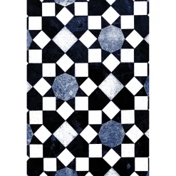 Castorama Tapis Vinyle Motif Carreaux Mosaïque Blanc, Bleu Et Noir L.95 X L.66 Cm X Ep. 2 Mm