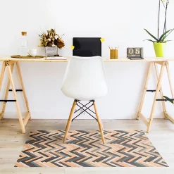 Castorama Tapis Vinyle Motif Chevron Imitation Parquet Naturel Et Noir L.95 X L.66 Cm X Ep. 2 Mm