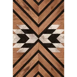 Castorama Tapis Vinyle Motif Chevrons Bois Noyer L.180x L.120 Cm X Ep. 2 Mm
