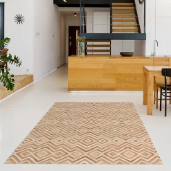 Castorama Tapis Vinyle Motif Chevrons Imitation Parquet Bois Naturel L.180 X L.120 Cm X Ep. 2 Mm
