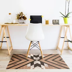 Castorama Tapis Vinyle Motif Chevrons Imitation Parquet Noyer L.95 X L.66 Cm X Ep. 2 Mm