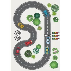 Castorama Tapis Vinyle Motif Circuit De Voiture L.95 X L.66 Cm X Ep. 2 Mm