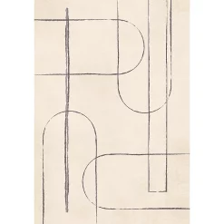 Castorama Tapis Vinyle Motif Courbes Noires L.95x L.66 Cm X Ep. 2 Mm