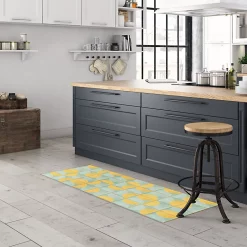 Castorama Tapis Vinyle Motif Mosaïque Avec Motifs Jaune Et Vert L.116 X L.49,5 Cm X Ep. 2 Mm