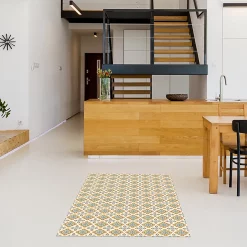 Castorama Tapis Vinyle Motif Mosaïque Orange, Vert Et Jaune L.148,5 X L.99 Cm X Ep. 2 Mm