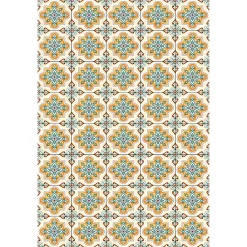 Castorama Tapis Vinyle Motif Mosaïque Orange, Vert Et Jaune L.95 X L.66 Cm X Ep. 2 Mm
